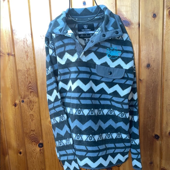 Top of the World Tops - Women’s Gray Patterned Jacket southern charm top of the world size small